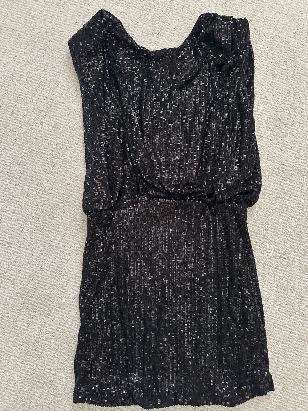The Impeccable Pig Black Sequin Blouson Dress